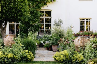 Image may contain Outdoors Flagstone Garden Vase Plant Pottery Potted Plant Jar Arbour and Patio