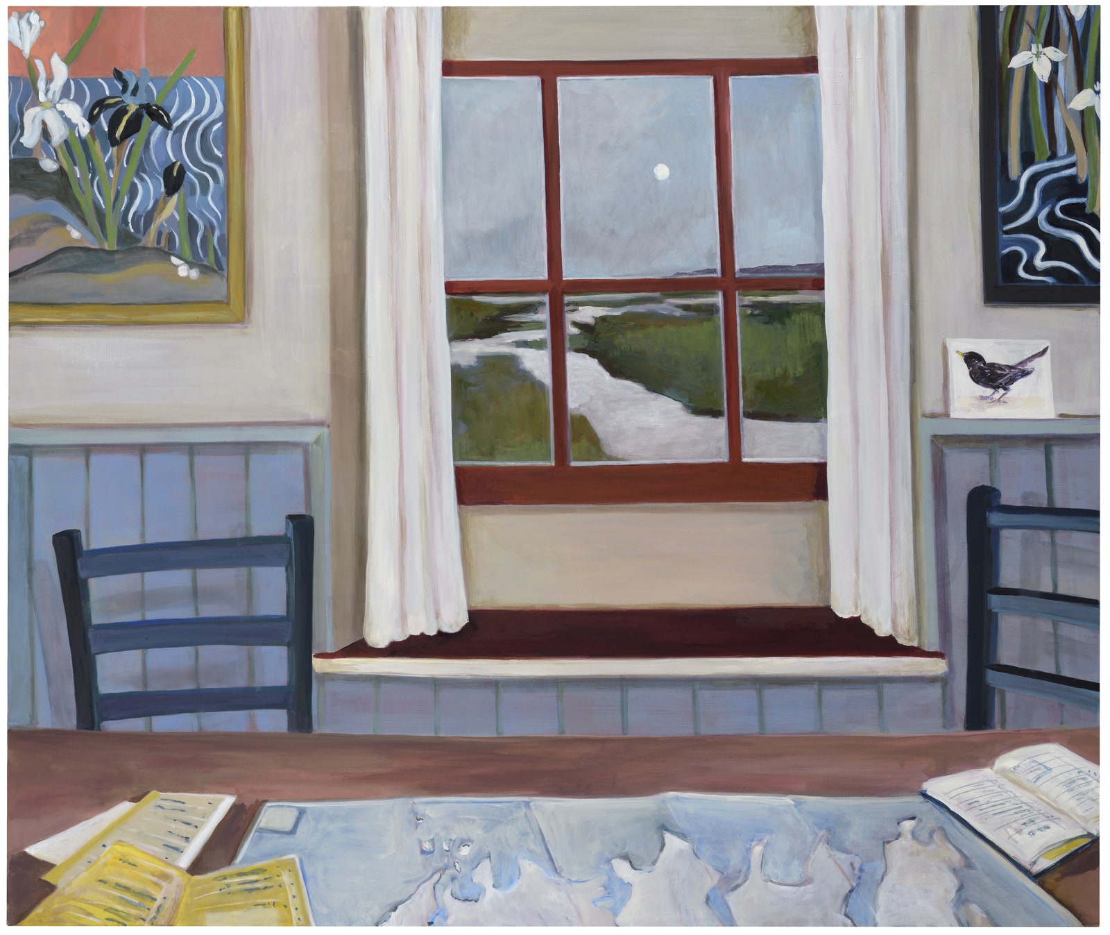 Image may contain Chair Furniture Window Book Publication Home Decor Art Painting Desk Table and Windowsill